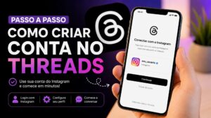 Pessoa criando uma conta no Threads pelo celular utilizando o login do Instagram.
