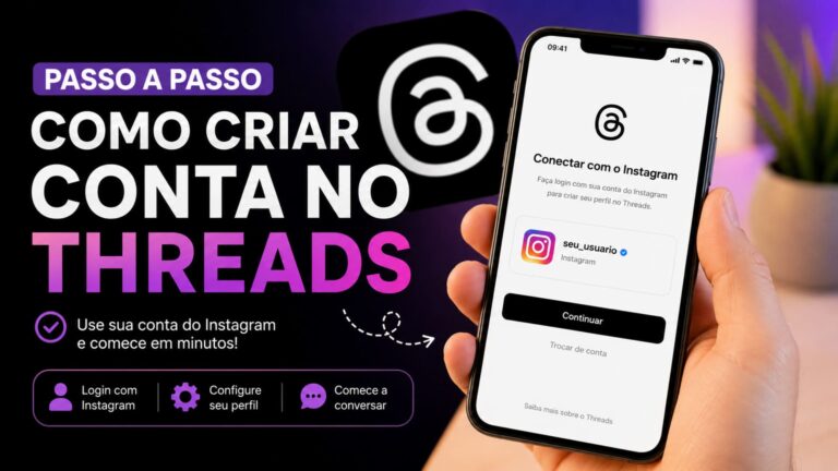 Pessoa criando uma conta no Threads pelo celular utilizando o login do Instagram.